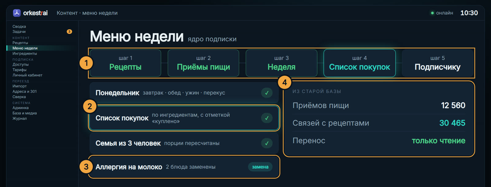 Меню недели: Семья из трёх, аллергия на молоко — меню пересобрано